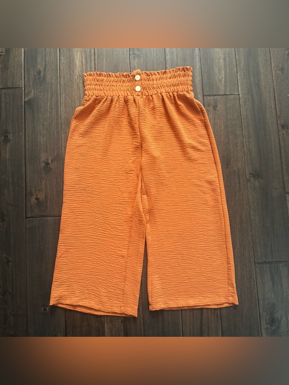 Messini Rust Orange Cropped Palazzo Wide Leg Pants S